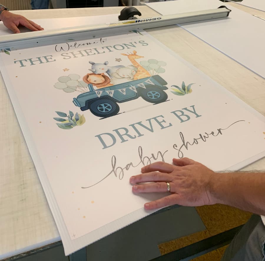 Family celebration at the print shop