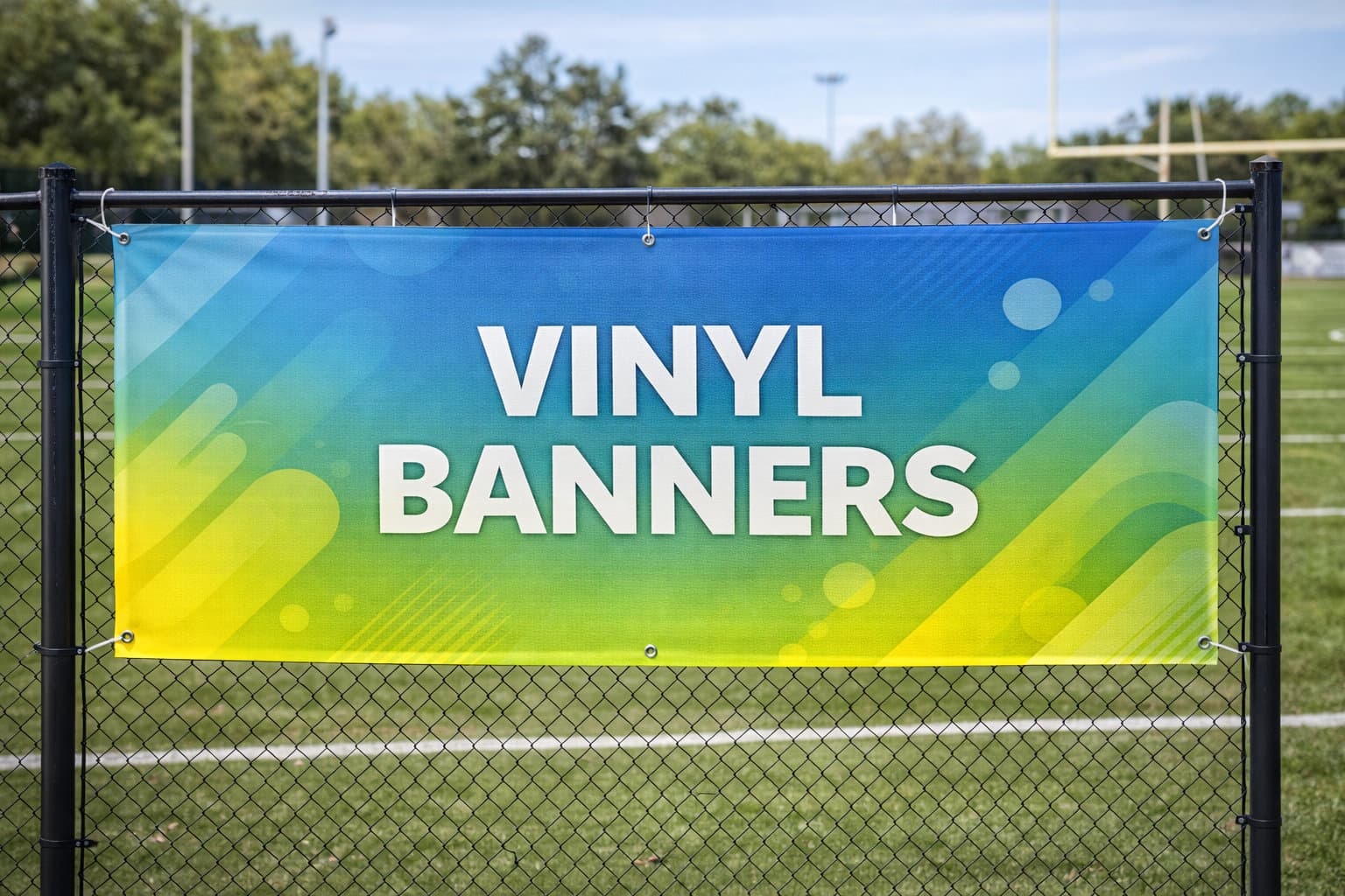 Promotional banner installed outside a local restaurant